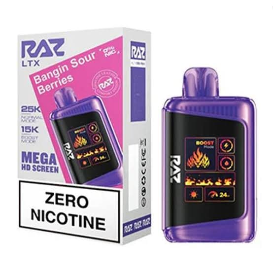 Raz Ltx Zero Nicotine Disposable 25k Puffs / Bagin Sour Berries