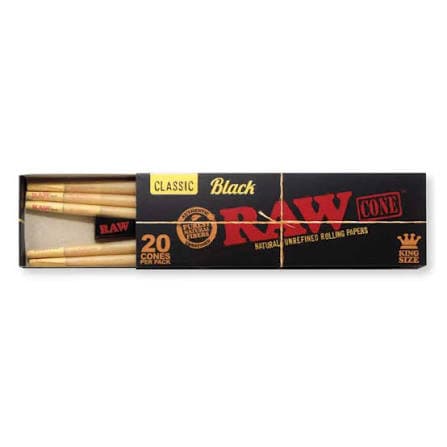 Raw Cones / Classic Black King Size |PK20