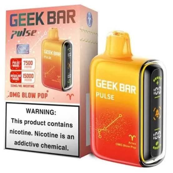 Geek Bar Pulse 15,000 Puffs 50mg 16mL Disposables w/ Dual Heating Modes / OMG Blow Pop