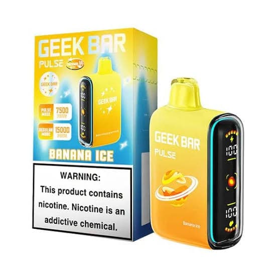 Geek Bar Pulse 15,000 Puffs 50mg 16mL Disposables w/ Dual Heating Modes / Banana Ice