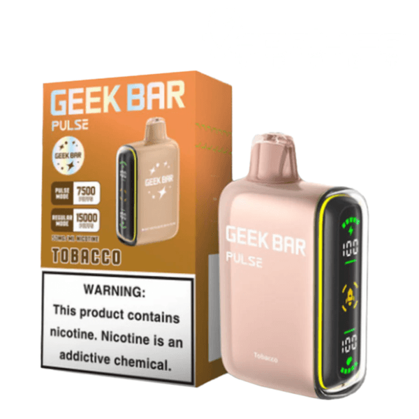 Geek Bar Pulse 15,000 Puffs 50mg 16mL Disposables w/ Dual Heating Modes / Tobacco