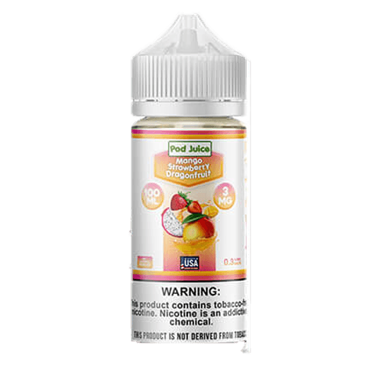 Pod Juice E Liquid Free Base 100ml Bottle / Mango Straw Dragonfruit Freeze / 0mg