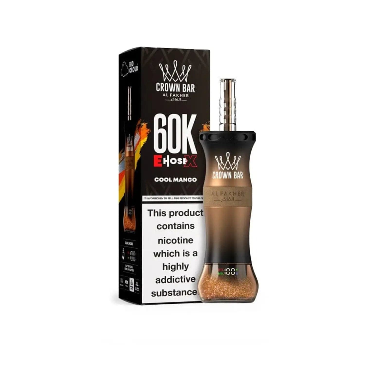Crown Bar By Al Fakher E- Hosex  5% Disposable  250ml 60K Puffs / Cool Mango