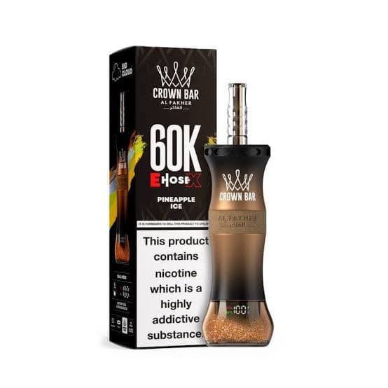 Crown Bar By Al Fakher E- Hosex  5% Disposable  250ml 60K Puffs / Pineapple Ice
