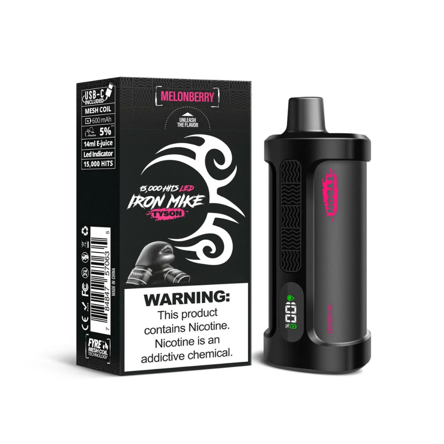 IRON MIKE Tyson 15K Puffs 50mg 14ml Disposables / Melon Berry