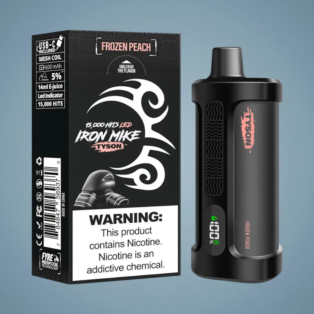 IRON MIKE Tyson 15K Puffs 50mg 14ml Disposables / Frozen Peach