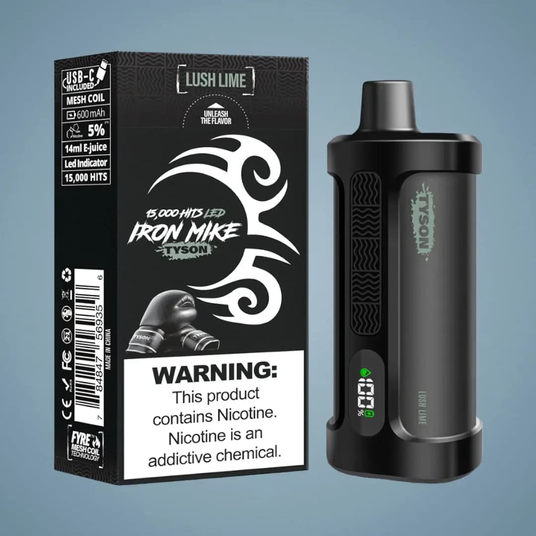 IRON MIKE Tyson 15K Puffs 50mg 14ml Disposables / Lush Lime