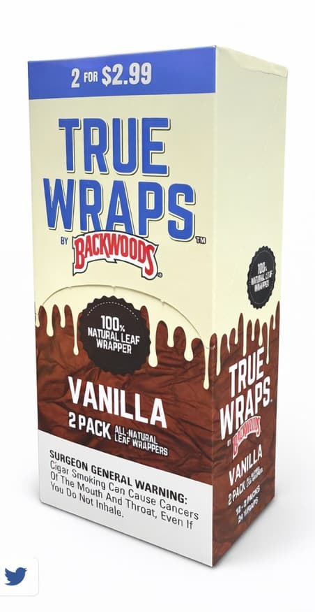 True Wraps Backwood 2 Pk / Vanilla