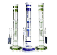 Bong with Ice Cather |17" |50*7mm |Double 8 Arms Perks |Honeycomb Perk |4.8"