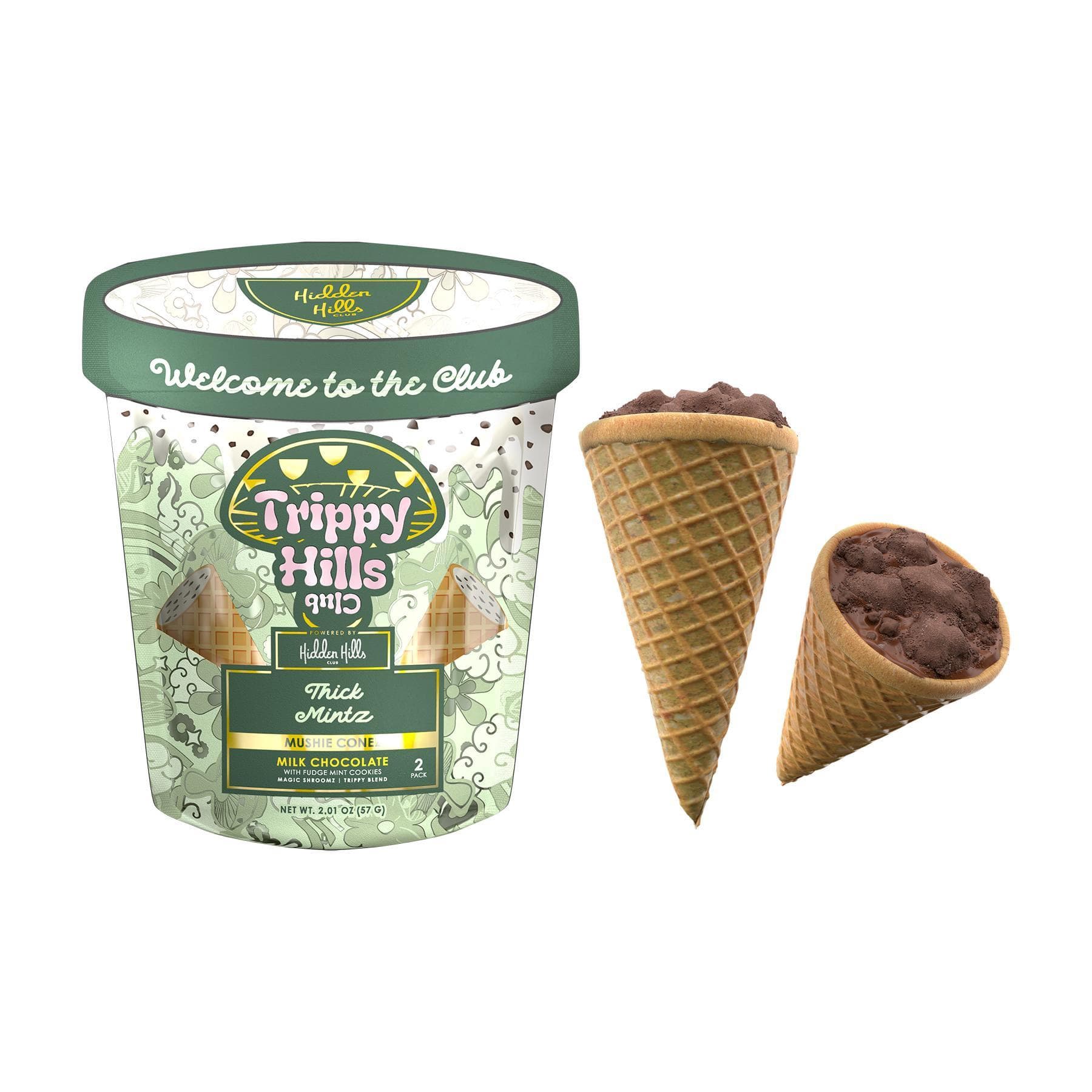 Hidden Hills Trippy Hills Mushie Conez 2Pk / Thick Mintz